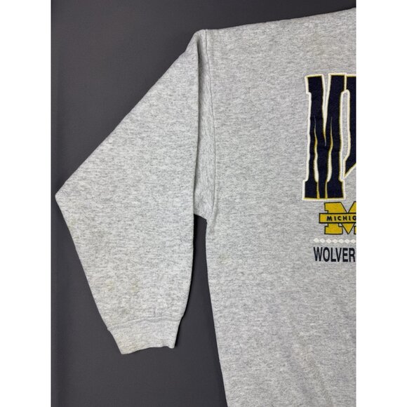 Rare Vintage 90s University Of Michigan Wolverines Ann Arbor Crewneck Sweater - Picture 4 of 15